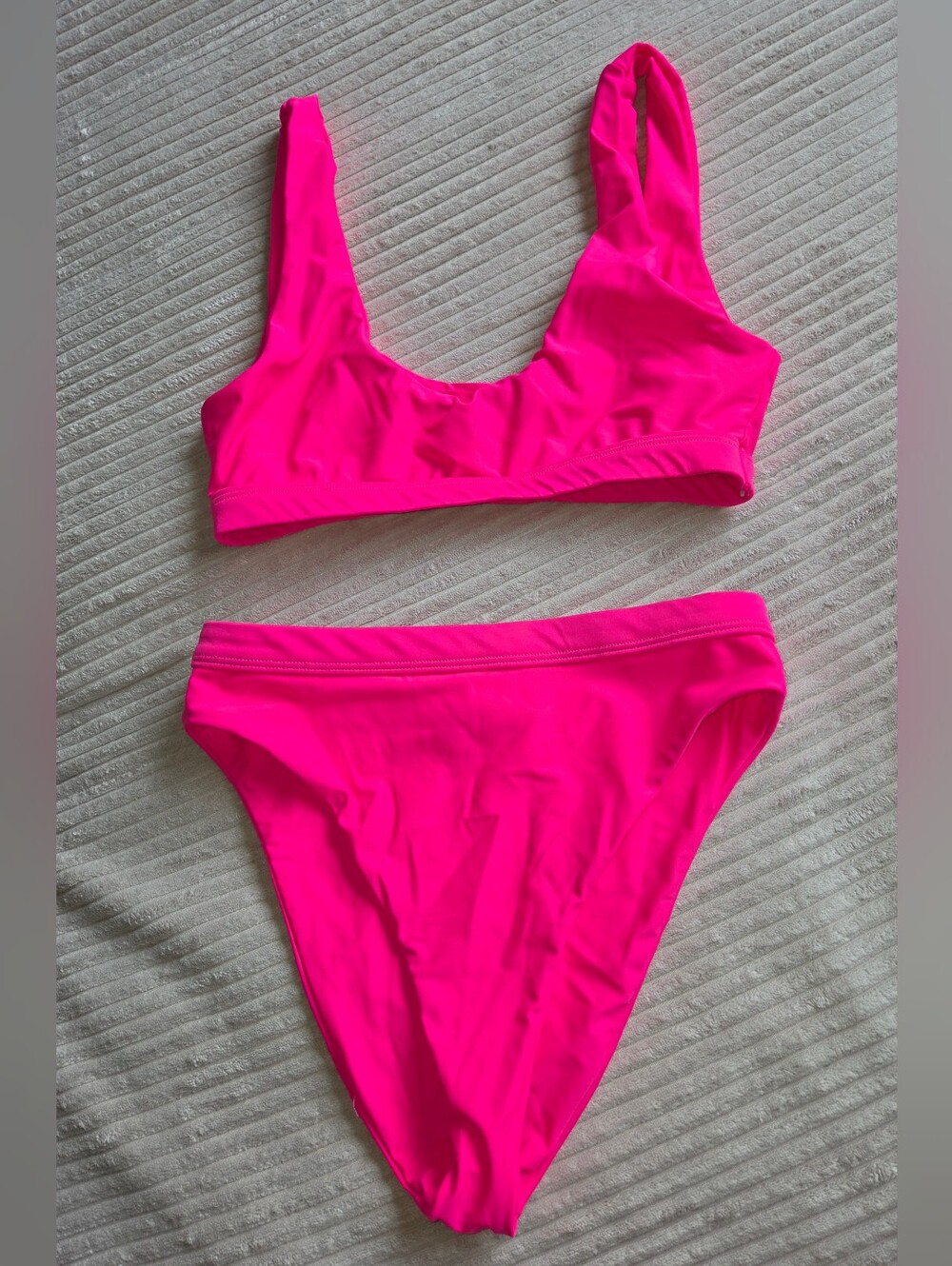 Hot Pink High Waisted Bikini Set